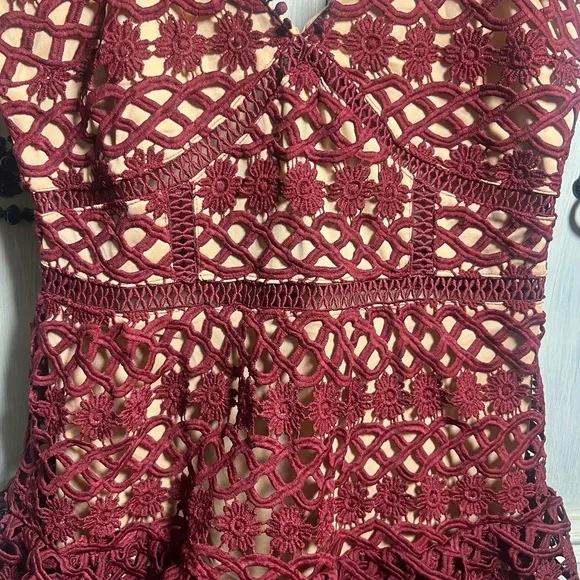 Lulus Beauty and Lace Plum Purple Crochet Lace Mini Dress Cocktail Formal - Picture 8 of 12